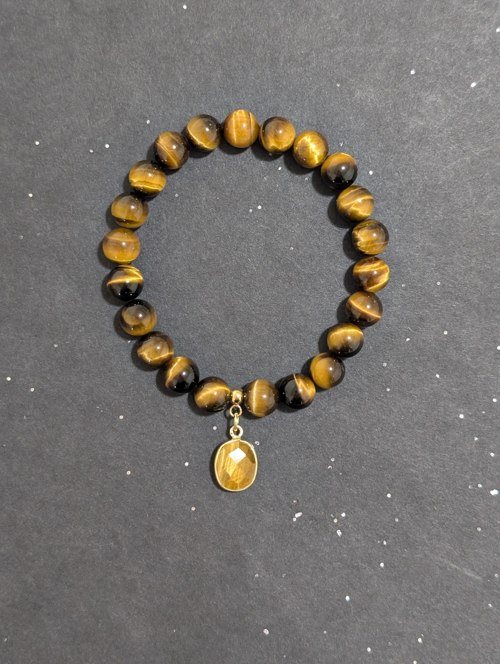Tiger's Eye Bracelet with Tiger's Eye Charm - Picture 6 of 7